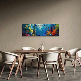 Obraz - Malowanie podwodnego świata (z zegarem) (90x30 cm)