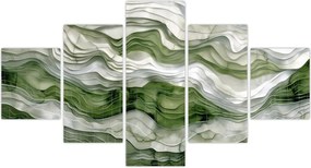 Obraz - Zielone i białe zmarszczki (125x70 cm)