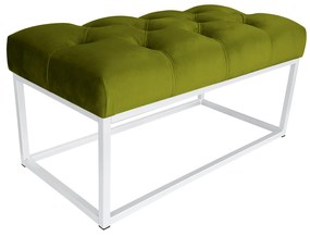 Ławka CHESTERFIELD LOFT podstawa biała pufa podnóżek BL75