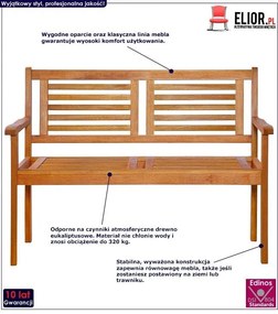 Drewniana ławka ogrodowa Polix - brązowa