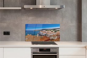 Panel szklany do Kuchni Miasto Pomiędzy Morzem a Górami