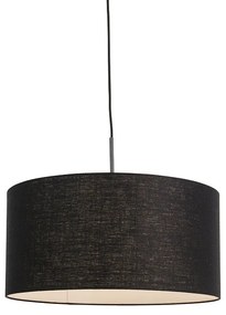 Nowoczesna lampa wisząca czarna z czarnym kloszem 50 cm - Combi 1