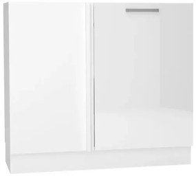 Biała dolna szafka narożna Lucio 36X 90 cm połysk