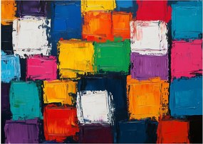 Obraz - Obraz z kolorowymi kwadratami (70x50 cm)