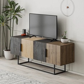 Brązowa szafka pod TV w dekorze dębu 140x55 cm Titan – Marckeric