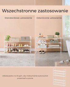 Regał na buty TORINO, 3 półki, 30x92x55cm, biały SongmicsHome