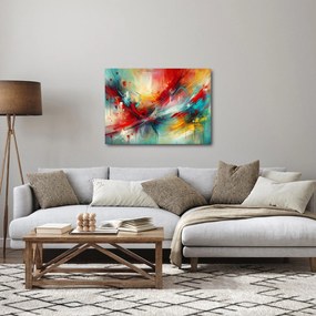 Obraz – Abstrakcja z czerwienią (70x50 cm)