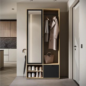 MINIO go for it, Garderoba DAFNI w kolorze dąb artisan/czarny