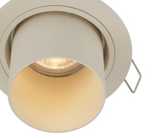 Zestaw 6 beżowych reflektorów wpuszczanych GU10 50 mm, okrągłych, obrotowych i uchylnych - Installa Nowoczesny Oswietlenie wewnetrzne