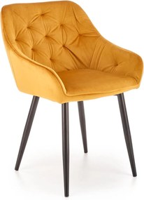 Aksamitny fotel do jadalni z podłokietnikami K487