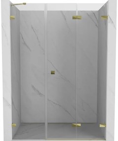 Mexen Lunar-F drzwi prysznicowe składane prawe 140 cm, transparent, złote - 836S-140-050-50-00-P