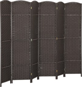 HOMCOM 6-częściowy parawan, składana osłona, ścianka działowa do salonu, sypialni, biura domowego, Brązowy