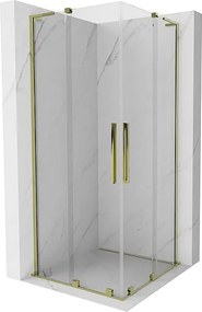 Mexen Velar L Duo kabina prysznicowa rozsuwana 80 x 80 cm, transparent, złota - 871-080-080-02-03-50