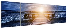 Obraz molo ze słońcem (170x50 cm)
