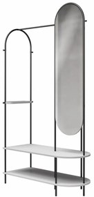 Czarno-szary metalowy zestaw do przedpokoju 101x183x43 cm Anastacia – CosmoLiving by Cosmopolitan