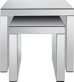 Zestaw 2 stolików kawowych z MDF i lustra - YERVINI