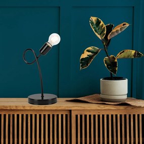 Czarna lampa stołowa − LAMKUR