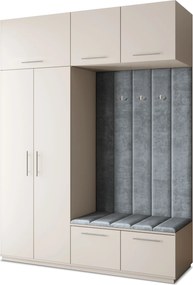 Masseno Garderoba REMA 180/240/60 cm Nowoczesna Szafa do Przedpokoju Kaszmir, MONOLITH 85 (Szary)