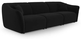 Czarna aksamitna sofa 292 cm Tokyo – Cosmopolitan Design