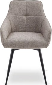 Zestaw Stół Rozkładany DEVON 160-220 cm Czarny Marmur/Czarny i 4 Krzesła LARISA Cappuccino