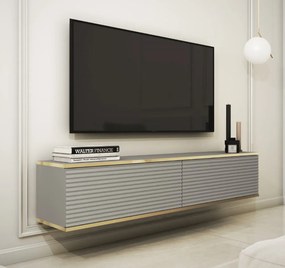Szafka RTV KARL 3D 135cm wisząca/stojąca szary mat  PIASKI Meble