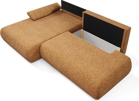 Masseno Narożnik DELTA z funkcją spania i pojemnikiem na pościel Narozniki L, Rozkładana sofa - Brązowy, PUENTE 52
