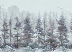 Obraz na szkle - Pine forest II, aquarel (70x50 cm)