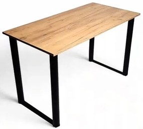Industrialny stół na metalowych nogach 120x60 dąb craft złoty - Elsi