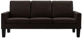 Brązowa tapicerowana sofa do salonu - Clorins 3X