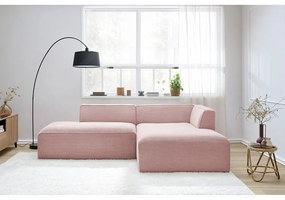 Różowy sztruksowy narożnik modułowy (prawostronny/w kształcie litery L) Megeve – Bobochic Paris