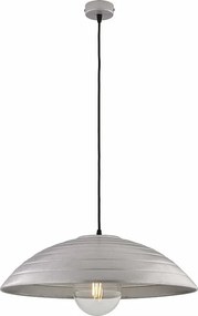 Sender lampa wisząca Ø50 cm z czarnego lakierowanego żelaza, srebrne zdobienia, regulowany kabel, 1 lampa