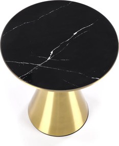 Złoty stolik pomocniczy Tribeca z marmurowym blatem