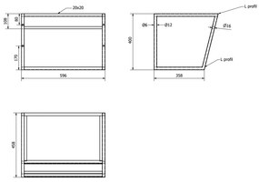 Biały stalowy wiszący stelaż pod umywalkę 60x40 cm Ska – Sapho