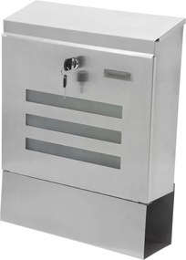 Wisząca skrzynka na listy ze stali nierdzewnej 35 x 44 x 11 cm