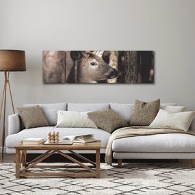 Obraz - Jeleń w lesie (170x50 cm)