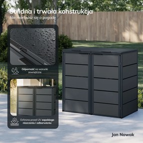 Zabudowa śmietnikowa 240L dwukomorowa, antracyt