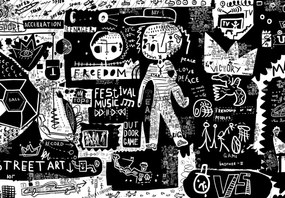Fototapeta - Street art, napisy i wzory (196x136 cm)