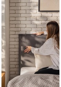 Szare tapicerowane łóżko dwuosobowe ze schowkiem i stelażem 160x200 cm Thessa Bold – Bonami Selection