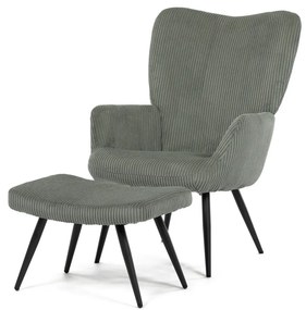 Fotel relaksacyjny z podnóżkiem L7285 GRN6,zielony