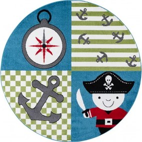 Dywan dziecięcy Kids Pirat multikolor 120 cm x 120 cm   koło