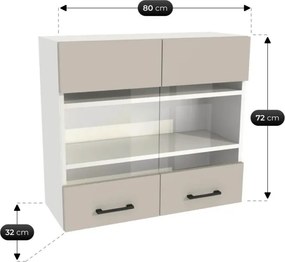 Zestaw Mebli Kuchennych MODERN 260 cm Kaszmir/Biały Nowoczesny