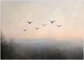 Obraz na szkle - Stado ptaków (70x50 cm)