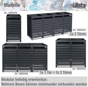 STILISTA skrzyń na 1 pojemnik, 68 x 124 x 80 cm, antracyt