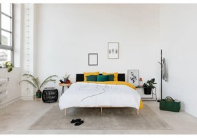 Czarne/naturalne łóżko dwuosobowe z litego drewna dębowego 180x200 cm Fawn – Gazzda