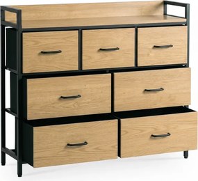 Komoda z Szufladami HUDSON 98 cm Dąb/Czarny Loft