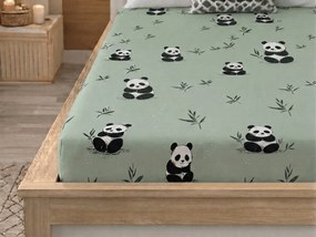 PrzytulneMieszkanie.pl Prześcieradło z mikrofibry PANDA RELAX miętowe 90x200 cm