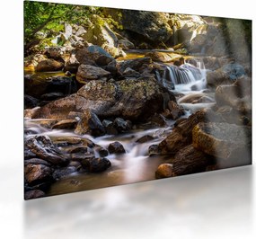 Obraz na szkle skalistego strumienia (70x50 cm)