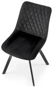 Krzesło tapicerowane K520 VELVET czarne obracane HALMAR