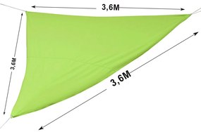 Żagiel cieniujący 3,6 x 3,6 x 3,6 m UV50+PA limonka PATIO
