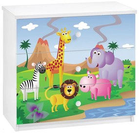 Komoda dziecięca z szufladami safari K4-A72